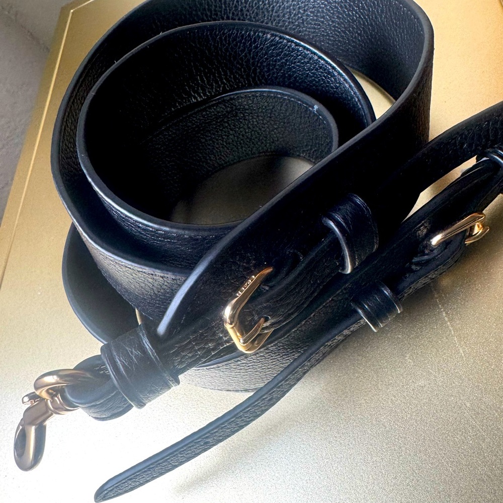 Coach Adjustable Bag Strap in Black and Gold